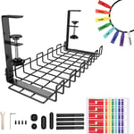 (noir, 1 Paquet)Plateau de Gestion des Câbles Sous le Bureau Chemin de Câbles en Fil Métallique pour La Gestion des Câbles et des Multiprises