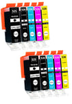 Supply Guy 10 Ink Cartridges compatible with Canon PGI-525 CLI-526 with Chip for Pixma IP4850 IP4950 IX6500 IX6550 MG5140 MG5150 MG5200 MG5240 MG5250 MG5300 MG5340 MG5350 MX715 MX885 MX895