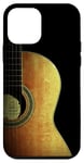 Coque pour iPhone 12 mini Guitare acoustique – Design guitariste en bois marron/doré