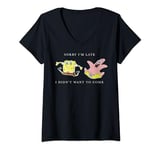 SpongeBob SquarePants Sorry I'm Late I Didn't Want To Come T-Shirt avec Col en V