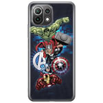 ERT GROUP mobile phone case for Xiaomi 11 Lite 4G/5G original and officially Licensed Marvel pattern Avengers 001, case made of TPU