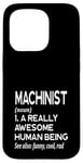 Coque pour iPhone 15 Pro Définition de machiniste amusante Magasin d'outils de machines-outils