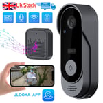 Smart Wireless WiFi Video Doorbell Door Bell APP PIR Intercom Security Camera UK