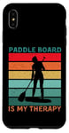 Coque pour iPhone XS Max Paddle Board is My Therapy Horizontal Rétro Sunset Funny