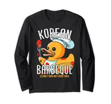 Korean Barbeque Rubber Duck BBQ Grill Duckling Griller Long Sleeve T-Shirt