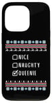 iPhone 13 Pro Nice, Naughty, Queenie Christmas Ugly Sweater Style Case