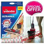 Vileda Ultramax 1-2 Spray Replacement Microfibre Pads Mop Head Refill