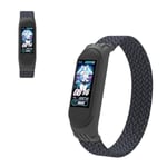 Xiaomi Mi Band 5 / 4 / 3 elastinen nailon kellonauha - Charcoal / Koko: L Black