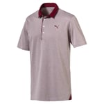 Puma Diamond Jaquard Burgundy Performance Fit Mens Golf Polo Shirt 576125 03 - Size Medium