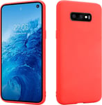 Hsp Coque Rouge Compatible Avec Samsung Galaxy S10e | Étui En Silicone Tpu De Qualité Supérieure | Pour Le Chargement À Induction | Résistant Aux Rayures Et Aux Chocs | Surface Mate | Mince