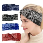 Stretchy Twisted Hair Wrap Yoga Hair Bands Fitness Sweat Bands Bandana Headband