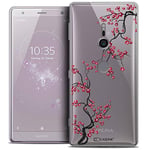 Caseink Coque pour Sony Xperia XZ2 (5.7) Housse Etui [Crystal Gel HD Collection Summer Design Sakura - Souple - Ultra Fin - Imprimé en France]