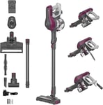 Hoover HF110P Aspirateur Balai Sans Fil, Puissant, Léger, Grande Autonomie, Vidage Facile, Position Park & GO, Electrobrosse LED Tous Sols, Turbobrosse Spécial Animaux, Accessoires embarqués, Magenta