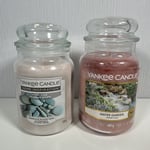 Yankee Candle Large Jar Stony Cove & Water Garden Scented Candle Bundle NEW