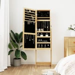 Armoire à bijoux avec miroir sur pied Meuble à bijoux Armoire de Rangement 42x38x152 cm 89838