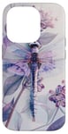 iPhone 14 Pro Dragonfly Surrounded by Lilac Flowers and Leaves Case