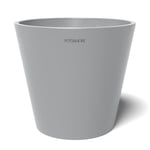 POTS&MORE VP012002 Conico 20 Pot de Fleurs, diamètre : 20 cm, Forme Ronde, Couleur : Gris Clair, Hauteur : 18 cm, Cache-Pot en Plastique, pour Plantes d'intérieur