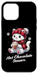 iPhone 12 mini Funny White Cat Hot Choco Scarf Merry Christmas Mom Dad Kids Case