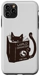 Coque pour iPhone 11 Pro Max World Domination pour chatons : Earth Ruler, lecture amusante sur un chat