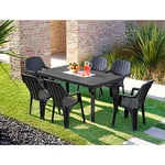 Table d'extérieur Dhristo, Table rectangulaire, Table de jardin ou de bar extensible, 100% Made in Italy, 160-220x90h74 cm, Anthracite - Dmora