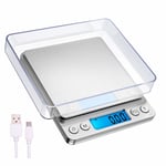 Kitchen Scales, Small USB Rechargeable Food Scale, Digital Baking Cooking Scales