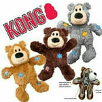 Kong Wild Knots Bear Toy Small/medium - Minimal Stuffing,soft Yet Durable