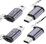 Adaptateur Micro USB vers Mini USB (Lot de 4), Connecteur Femelle Micro USB vers Mini USB Mâle, Adaptateur USB Mini vers Micro USB Compatible avec Les Appareils Photo Numériques, Ordinateurs.[G1314]