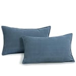 ZWJD Housse de Coussin Bleu 30x50, Lot de 2 Housse Coussin en Chenille Coussin Canape pour canapé au Design élégant, Coussins Décoratifs Doux et Luxueux pour canapé, lit et décoration de la Maison