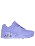 Skechers Uno Stand On Air Durabuck Lace Up Fashion Sneaker - Lilac, Purple, Size 5, Women