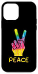 Coque pour iPhone 12 mini Doigt Peace Sign Tie Dye Costume hippie