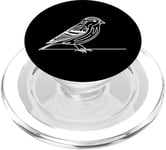 Line Art Oiseau et Ornithologue Pin Siskin PopSockets PopGrip pour MagSafe