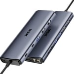 Station d'accueil USB C 8K pour Thunderbolt 4,Station d'accueil MacBook 3 moniteurs,hub USB C 10 Gbit/s Double HDMI,Displayport,Ethernet,100 W PD,Micro/Audio pour iPhone 15/Mac.[W302]