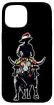 Coque pour iPhone 15 Bull Rider Chapeau de Noël Motif taureau