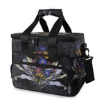 Cooler Sac, Fleurs Sauvages pâquerette Camomille sans Soudure Grand Sac Isotherme Déjeuner Pique-Nique Cooler, Cooler Sac à Dos JIAJIAFUDR