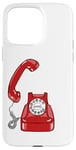 Coque pour iPhone 15 Pro Max Cadran rotatif vintage - Téléphone filaire - Couleur graphique rétro