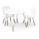 Set enfant 1 table 2 chaises blanc LINIA  