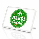 Mardi Gras Green Vinyl Classic Fridge Magnet - Parades Celebration Gift #5538