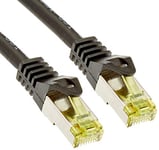 Goobay 91581 Lot de 10 câbles Patch RJ45 Cat 6A S/FTP (Pimf) 500 MHz avec câble Cat 7 Noir 0,5 m