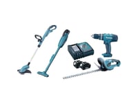 Makita Upright Driller Dhp453 + Bromser Dur181 + Lifewearer Duh523 +Doctor Dcl180 2X3,0Ah