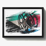 Arty Pie Framed Print Black A2 (24.5x18 Inch) Vintage Movie Film Reel (2) V2, Wood, Multi-Colour, 60 x 42 x 2 cm