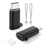 MoKo 2 Pack Lightning Female to USB C Male Adapter, iPhone to USB C Adapter for iPhone 15/16 Pro/16 Pro Max/16 Plus, Galaxy S24, iPad Air/Pro, for Charging/Data Transfer, NOT for Audio/OTG, Black