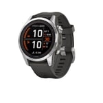 Garmin fenix 7S Pro - Solar Edition, Silver with Graphite Band