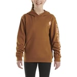 CARHARTT Girls' Hoodie Fleece Pullover Sweatshirt, Carhartt Brown, 6X