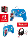 Pack Manette SWITCH Filaire Nintendo MARIO POP ART Officielle + Casque Gamer PRO