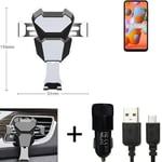 Car holder air vent mount for Samsung Galaxy A11 + CHARGER Smartphone