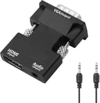 Adaptateur Hdmi Vers Vga Avec Prise Audio 3,5 Mm Convertisseur Hdmi Femelle Vers Vga Mâle, Compatible Avec Ordinateur De Bureau, Ordinateur Portable, Pc, Moniteur, Projecteur, Hdtv[YIN141827]