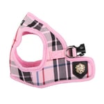 Puppia Junior - Harnais Petit Chien à Carreaux - Gilet Souple - Convient également aux Chiots - Harnais Anti Traction pour Chien, Rose, M