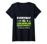 Womens Everyday Is Saturday, Great Retirement Retired 2024 T-Shirt V-Neck T-Shirt