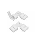 2x connecteur rapide en l à clipser pour ruban led 10mm 90° 12V 24V angle jonction raccord luminaire cuisine maison salle de bain