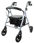 Mobiclinic®, Deambulateur pliable leger, Grandes roues pour la rue, Hauteur réglable, Fabriqué en aluminium, léger et durable, frein sur les leviers, Marque européenne, Mod. Sofía, Gris